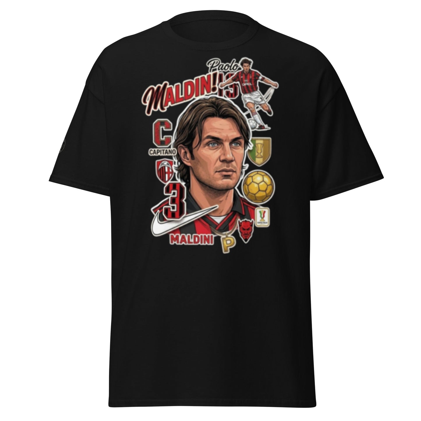 Il Capitano Elegante: Paolo Maldini Milan Retro Collage T-Shirt - OffsideIl Capitano Elegante: Paolo Maldini Milan Retro Collage T-ShirtT-SHIRT Offside OffsideWhite