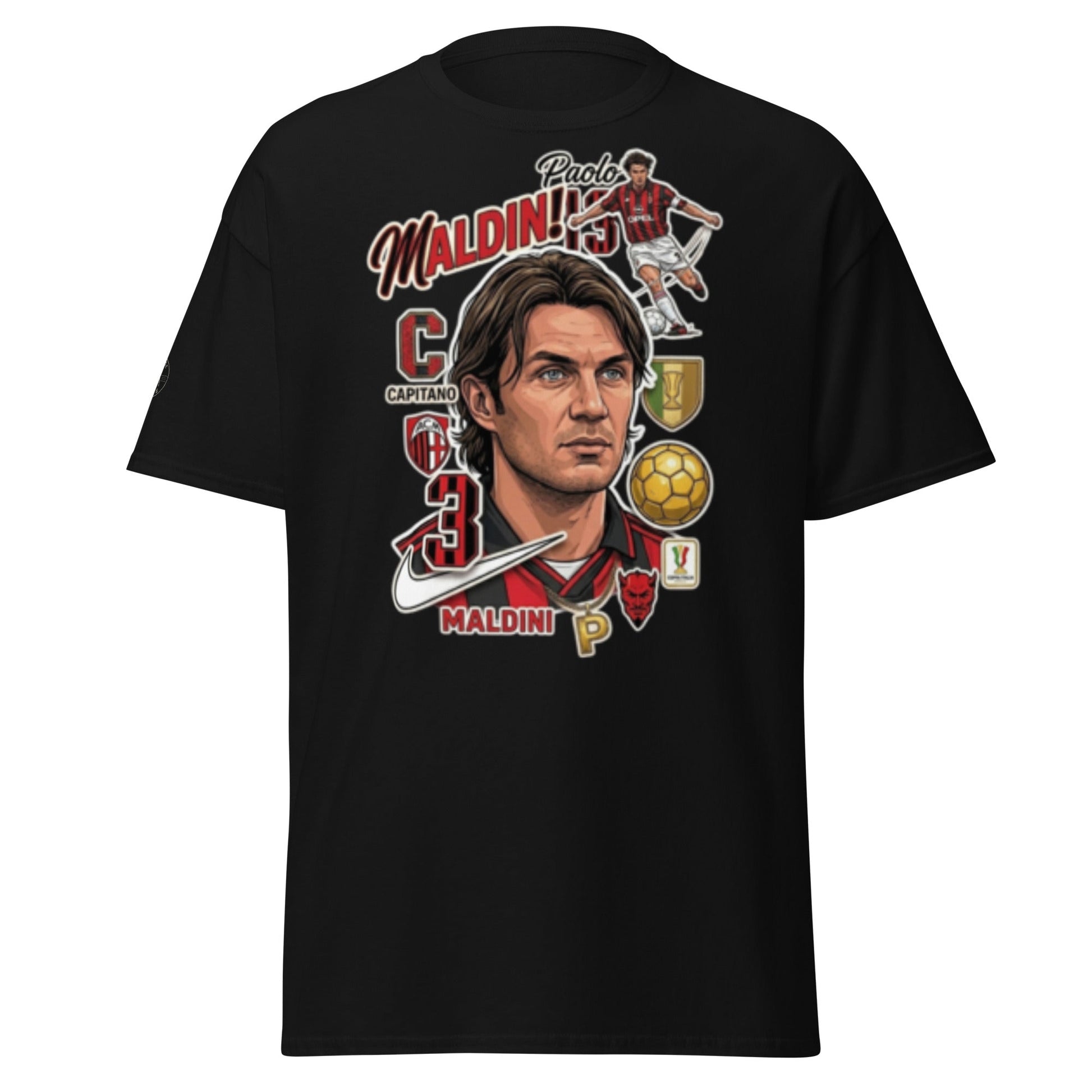 Il Capitano Elegante: Paolo Maldini Milan Retro Collage T-Shirt - OffsideIl Capitano Elegante: Paolo Maldini Milan Retro Collage T-ShirtT-SHIRT Offside OffsideWhite